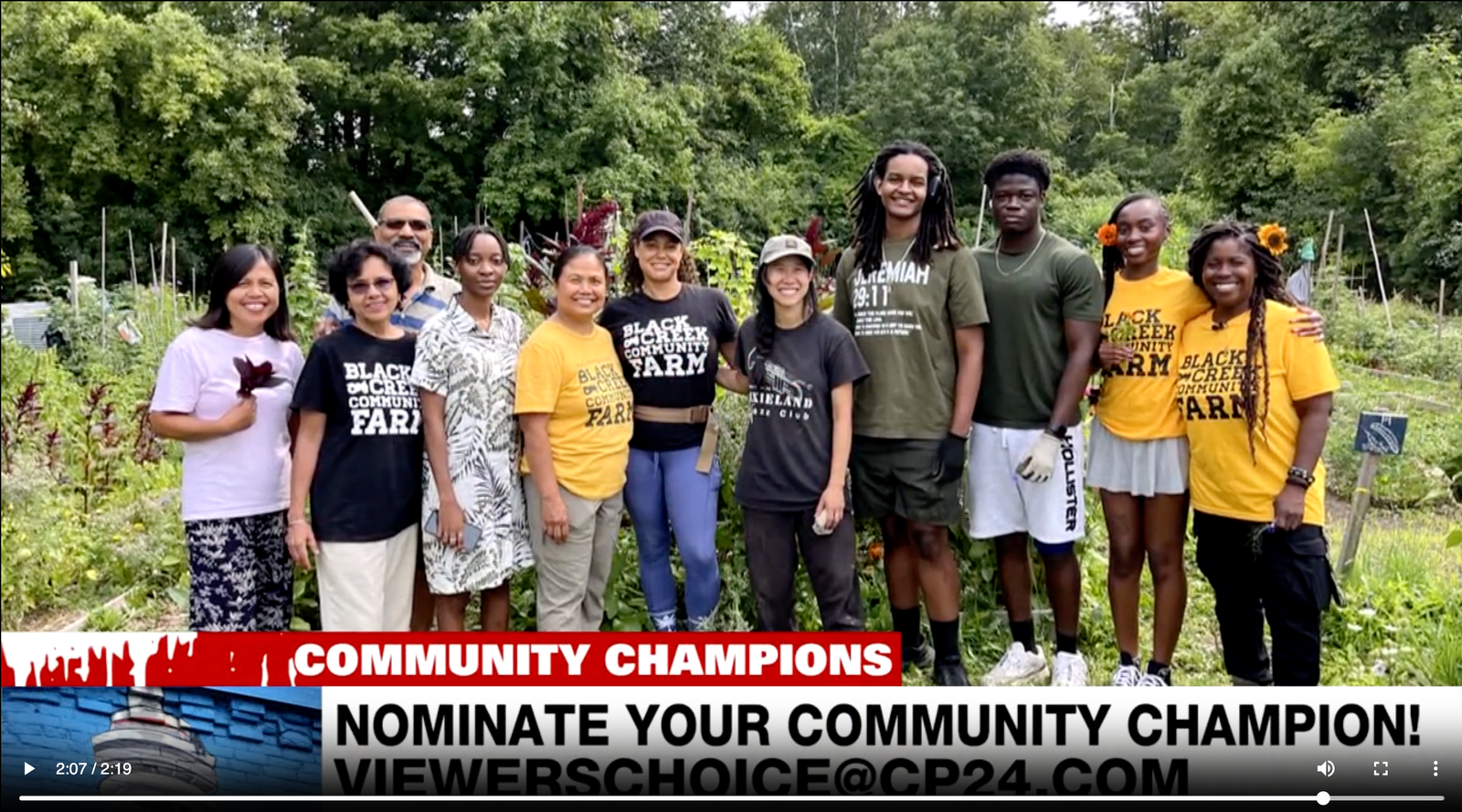 Black Creek Community Farm Recognized as a Community Champion on CP24.com